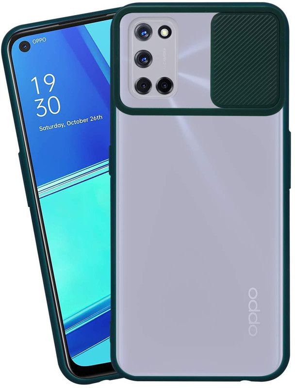 Yoox Back Cover for OPPO A52  (Green, Dual Protection, Silicon, Pack of: 1)