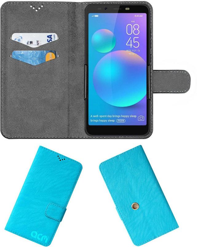 ACM Flip Cover for Tecno Camon Iace  (Blue, Cases with Holder, Pack of: 1)