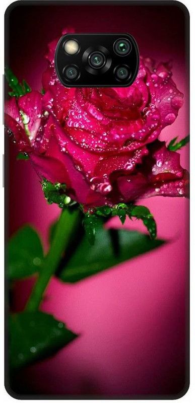 URCHIN Back Cover for Poco X3 Rose, Roses, Red rose, Flower  (Multicolor, Shock Proof, Pack of: 1)