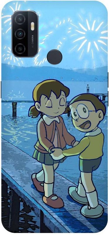 THE NARAYANA COLLECTIONS Back Cover for OPPO A53-CPH2127-NOBITA,SHIZUKA,DORAEMON,LOVE,CARTOON  (Multicolor, Hard Case, Pack of: 1)