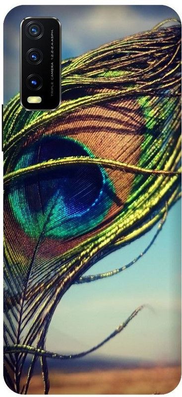 URCHIN Back Cover for Vivo Y20G mor pankh, Krishna ji, kanha, peacock feather, feather  (Multicolor, Shock Proof, Pack of: 1)