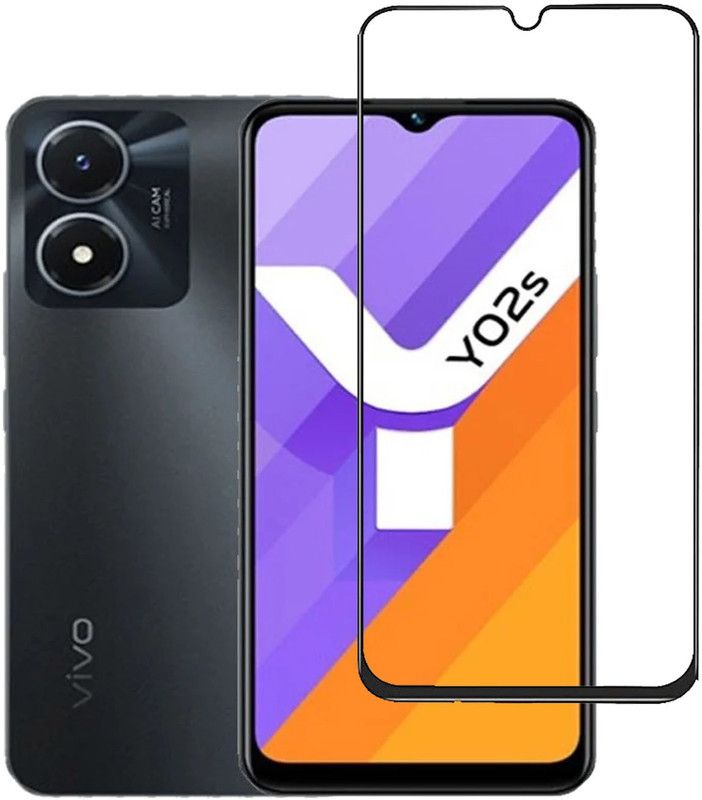 SNMART Edge To Edge Tempered Glass for vivo Y02s  (Pack of 1)
