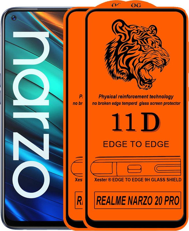 XRENGTH Edge To Edge Tempered Glass for : REALME NARZO 20 PRO  (Pack of 2)