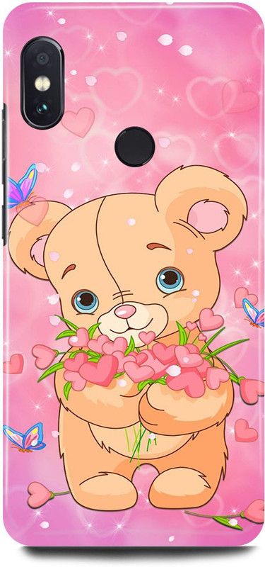 JUGGA Back Cover for Redmi Note 6 Pro, TEDDY, BEAR, DOLL, CARTOON, ART  (Pink, Hard Case, Pack of: 1)