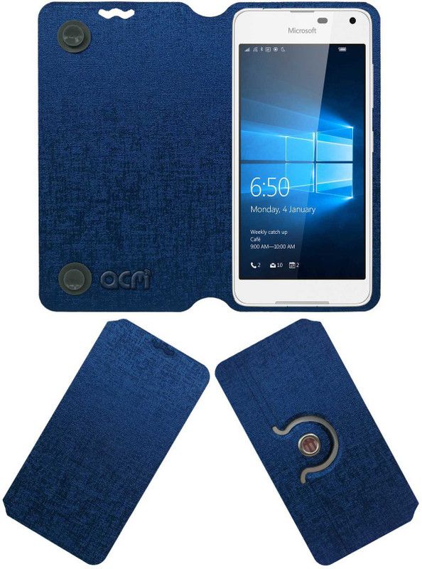ACM Flip Cover for Microsoft Lumia 650  (Blue, Cases with Holder, Pack of: 1)