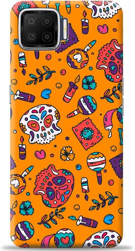 Crafter Back Cover for Oppo F17  (Orange, Shock Proof, Pack of: 1)