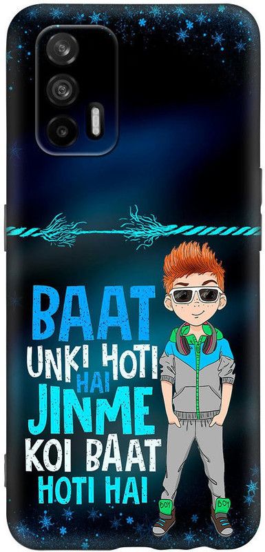 Unique Case Back Cover for REALME X7 MAX  (Blue, Black)