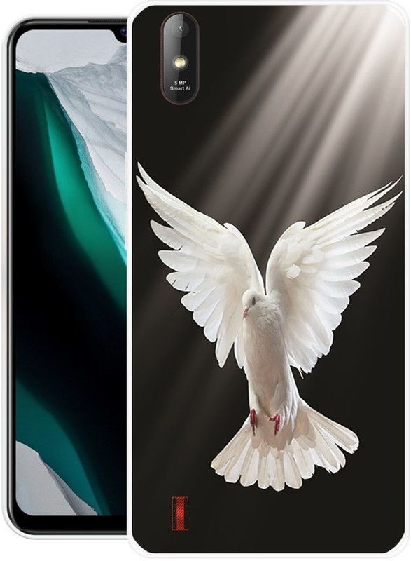 Vaultcase Back Cover for Lava Z1  (Black, White, Silicon, Pack of: 1)