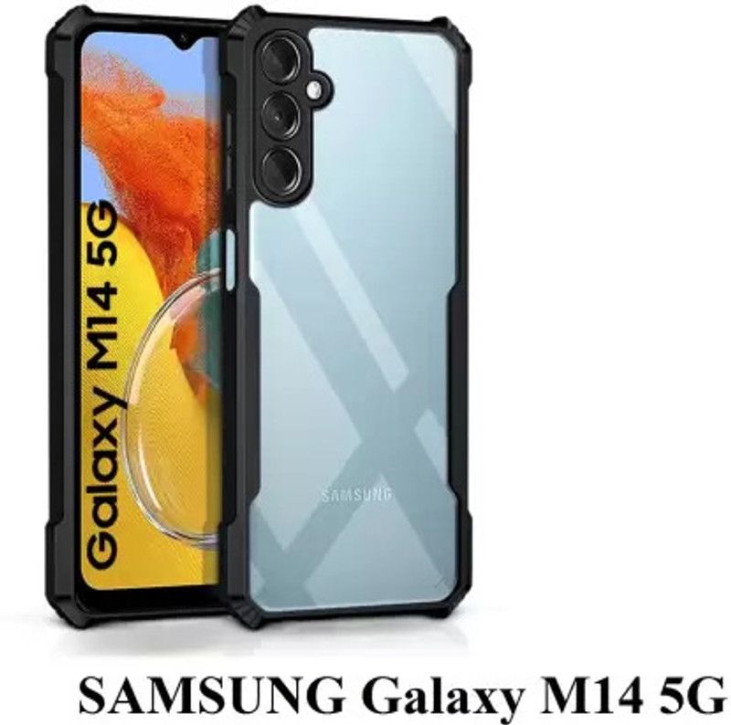 Kglking Back Cover for Samsung Galaxy M14 5G  (Transparent, Grip Case, Silicon, Pack of: 1)