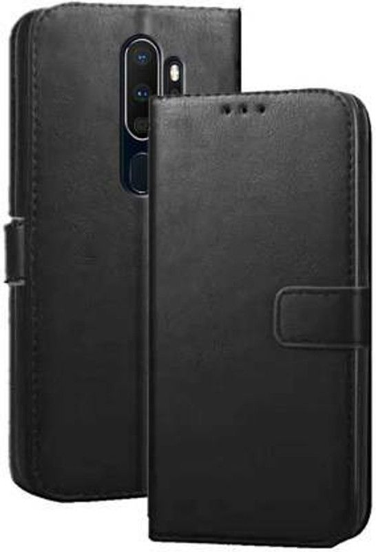 Casely Flip Cover for Oppo A5 2020 Flip Cover Leather Magnetic Flip Wallet Case Cover  (Black, Dual Protection, Pack of: 1)