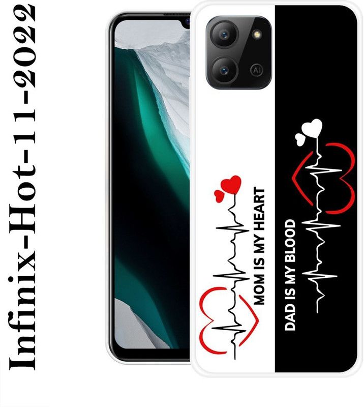 JATLAND Back Cover for Infinix Hot 11 2022  (Black, White, Grip Case, Silicon)