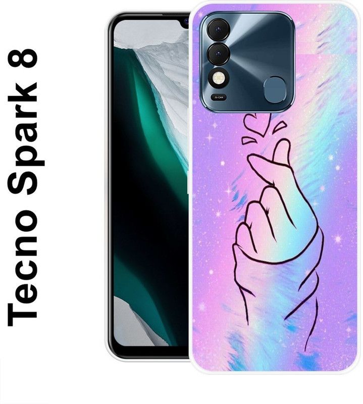 JATLAND Back Cover for Tecno Spark 8  (Purple, Blue, Silicon)