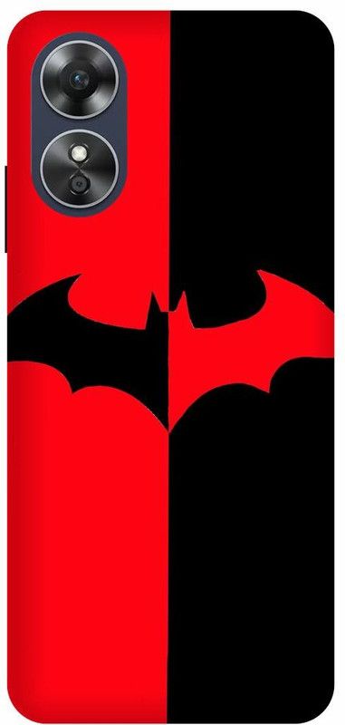 Dimora Back Cover for OPPO A17 ,BATMAN LOGO SIGN RED BLACK WHITE  (Multicolor, Hard Case, Pack of: 1)