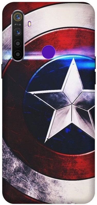 SSMORYA Back Cover for Realme 5, Realme 5s, Realme 5i (Captain America Shield) Printed Back Cover  (Multicolor, Waterproof, Pack of: 1)