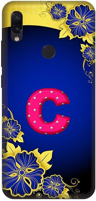 SSMORYA Back Cover for Mi Redmi Note 7, Note 7 Pro C Letter Pink Printed  (Multicolor, Shock Proof, Pack of: 1)