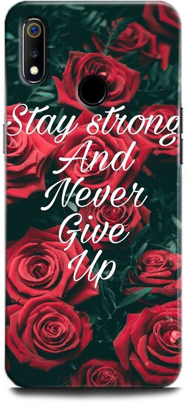Afterglow Back Cover for Realme 3 Pro NEVER GIVE UP, MOTIVATION, QUOTES, INSPIRITAIONAL  (Multicolor, Shock Proof, Pack of: 1)