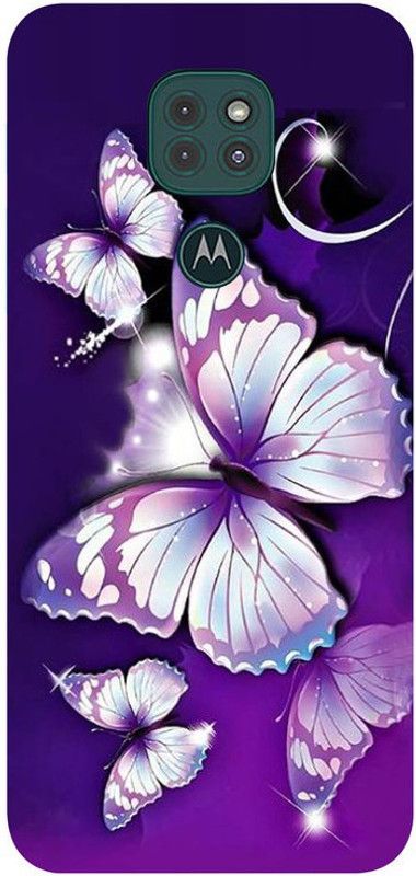 Skyhawk Back Cover for Motorola Moto E7 Plus Purple Butterfly  (Multicolor, Waterproof, Silicon, Pack of: 1)
