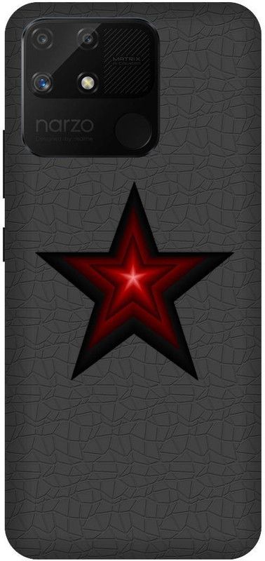 UMPRINT Back Cover for Realme Narzo 50A,RMX3430 Star Red Design Printed Back Cover  (Multicolor, Shock Proof, Pack of: 1)