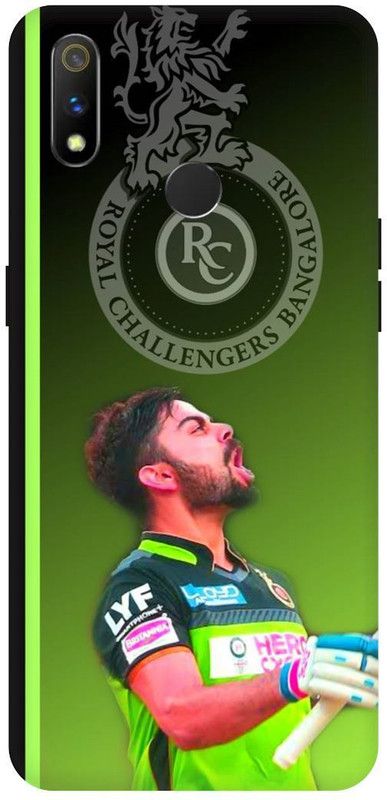 THE NARAYANA COLLECTIONS Back Cover for REALME 3i- RMX1827-VIRAT,KOHLI,RCB,IPL,CRICKETER  (Multicolor, Hard Case, Pack of: 1)
