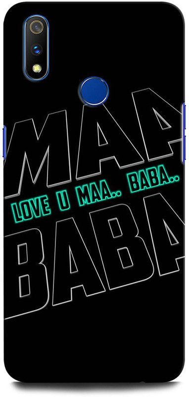 INTELLIZE Back Cover for Realme 3 RMX1825 MAA PAA, LOVE YOU MAA, LOVE YOU BABA, LIFELINE MAA PAA  (Multicolor, Hard Case, Pack of: 1)