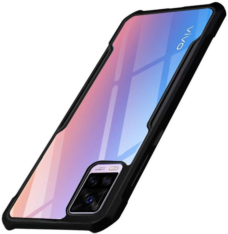 EmptyMinds Bumper Case for Vivo V20  (Transparent, Black, Hard Case, Pack of: 1)