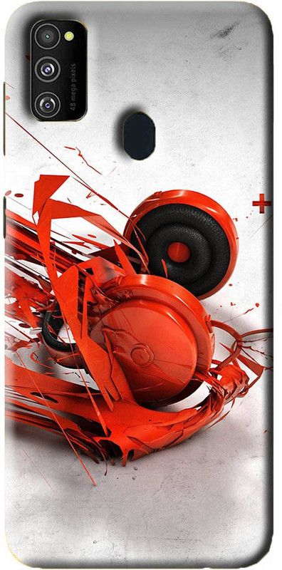 NDCOM Back Cover for Samsung Galaxy M30s Music Red Headphone Printed  (Multicolor, Hard Case, Pack of: 1)