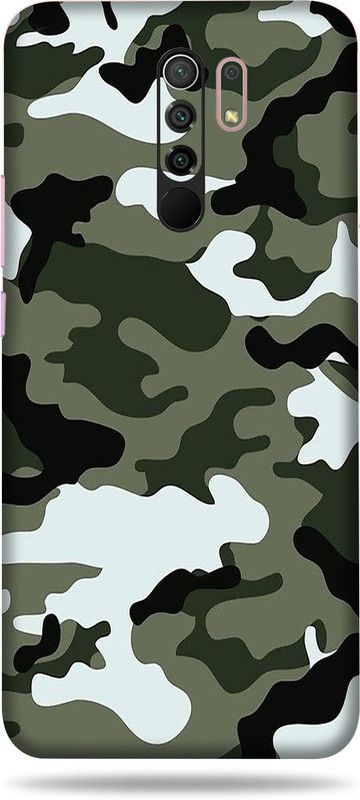 OggyBaba Redmi 9 Prime, Phone Back side Protector and Camera Protector Mobile Skin  (Ultra Super Winter-Camouflage Skin Skin Matte Finish)