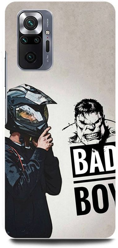 FRONK Back Cover for REDMI Note 10 Pro Max, BAD, BOY, RIDER  (White, Hard Case, Pack of: 1)