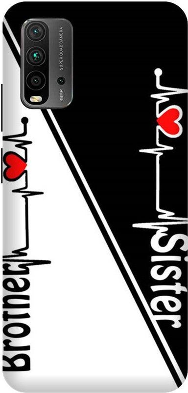 UMPRINT Back Cover for Redmi 9 Power Brother Sister Love Motivational Quotes Printed Back Cover  (Multicolor, Hard Case, Pack of: 1)