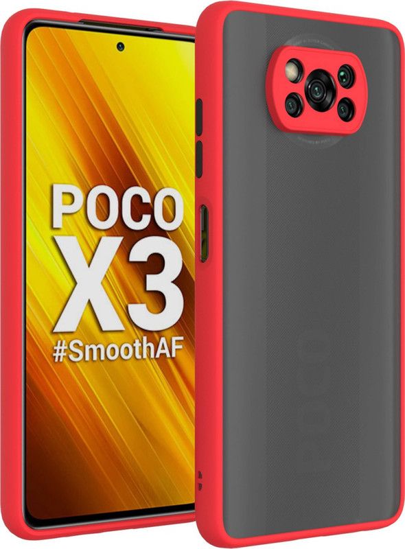 AOnes Back Cover for Poco X3 Pro  (Red, Cases with Holder, Pack of: 1)