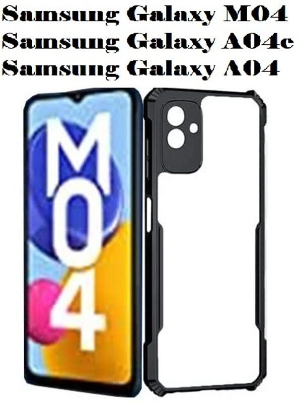 welldesign Back Cover for SAMSUNG Galaxy M04, SAMSUNG Galaxy A04, SAMSUNG Galaxy A04e  (Transparent, Black, Shock Proof, Pack of: 1)