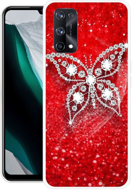 INDIALAND Back Cover for Realme X7 Pro  (Red, Silver, Grip Case, Silicon)