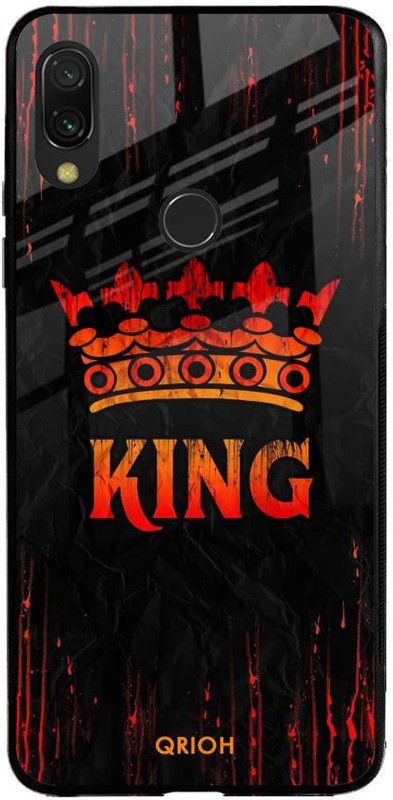 QRIOH Glass Back Cover for Redmi Note 7S  (Multicolor, Grip Case, Silicon, Pack of: 1)