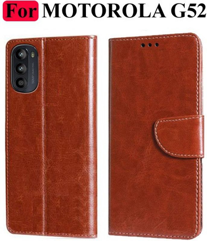 Turncoat Flip Cover for MOTOROLA G52, MOTOROLA G82 5G  (Brown, Grip Case, Pack of: 1)