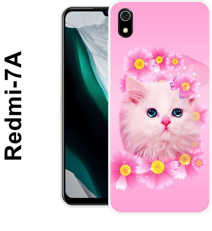 REDFLY Back Cover for Redmi 7A  (Pink, White, Grip Case, Silicon)
