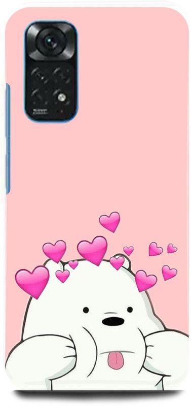 play fast Back Cover for Redmi Note 11 TEDDY, BEER, LOVE, CUTE, BEER  (Pink, Hard Case, Pack of: 1)