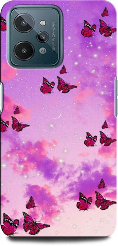 INTELLIZE Back Cover for Realme C31 PINK, BUTTERFLY, SKY, PINK, ROSE  (Multicolor, Hard Case, Pack of: 1)