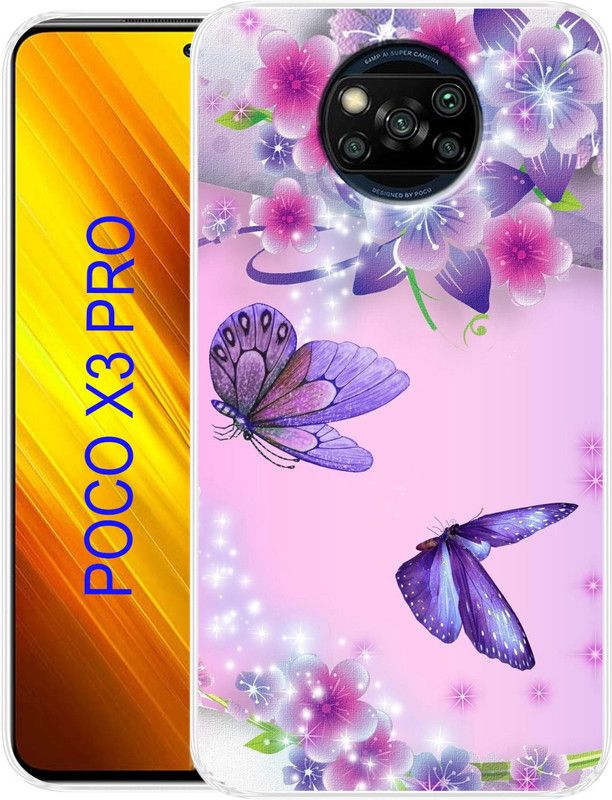 Coolcase Back Cover for Poco X3 Pro  (Pink, Blue, Grip Case, Silicon)