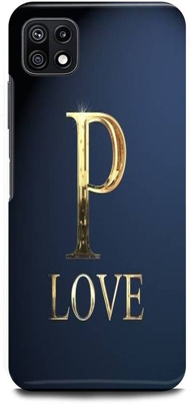 FUGGA Back Cover for SAMSUNG Galaxy F42 5G, P, LETTER, ALPHABET, LOVE, P, NAME  (Gold, Hard Case, Pack of: 1)