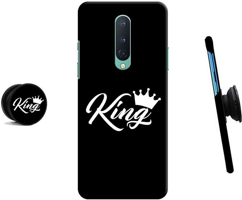 ZAPPY Back Cover for OnePlus 7 Pro  (Black, White, Cases with Holder)