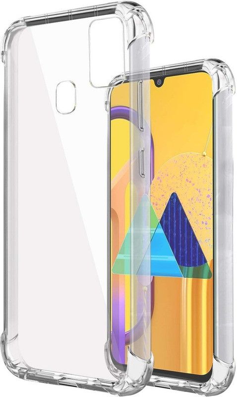 Phone Back Cover Pouch for Samsung Galaxy M21  (Transparent, White, Grip Case, Pack of: 1)
