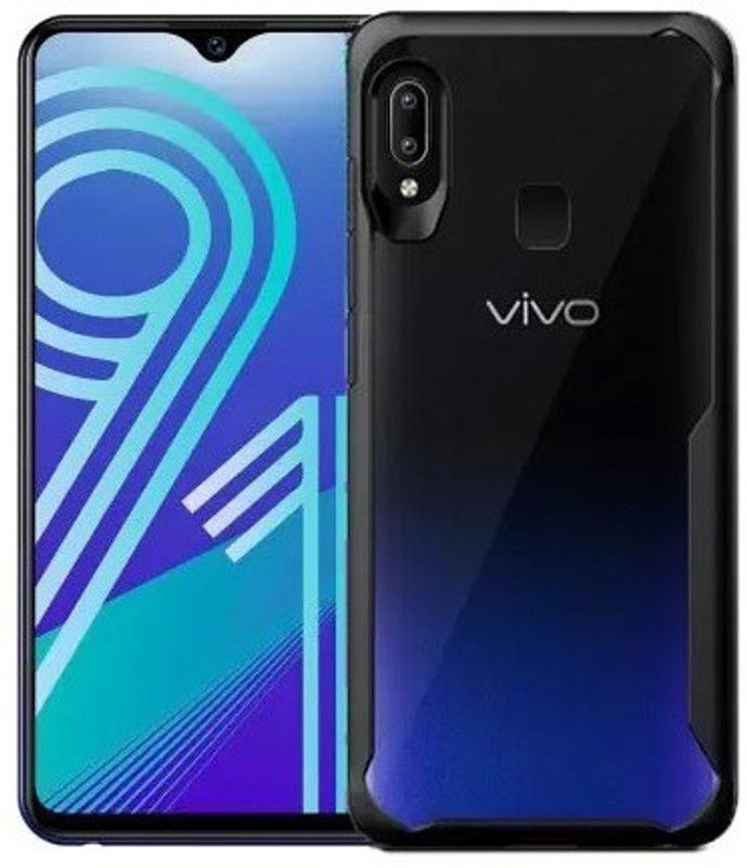 S-Hardline Back Cover for Vivo Y91, Flexible shock absorbing TPU body  (Transparent)