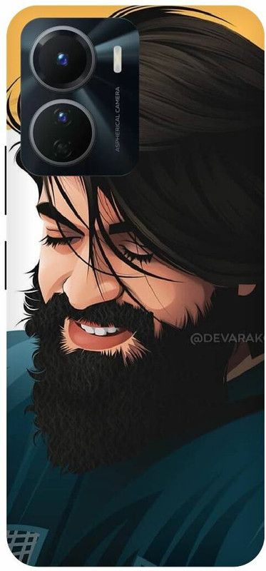 COVERJET Back Cover for VIVO Y16-YASH- KGF- SOUTH- ACTOR- HERO  (Gold, Hard Case, Pack of: 1)