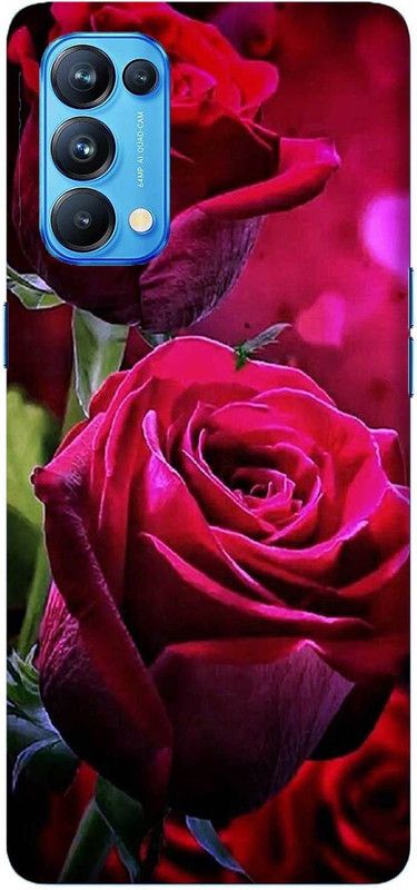 NDCOM Back Cover for OPPO Reno5 Pro Amazing Red Rose Printed  (Multicolor, Hard Case, Pack of: 1)