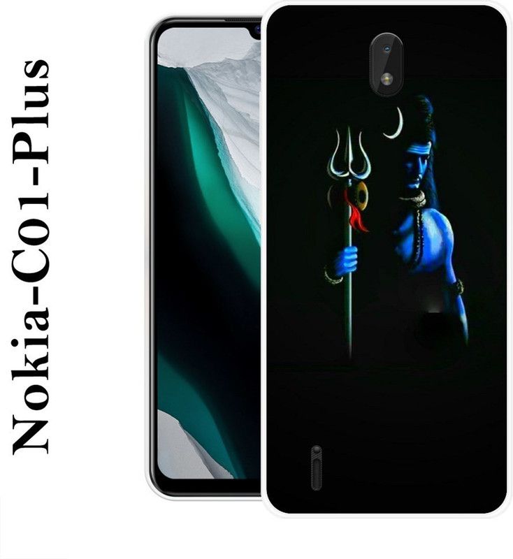 KLC Back Cover for Nokia C01 Plus  (Blue, Black, Grip Case, Silicon)