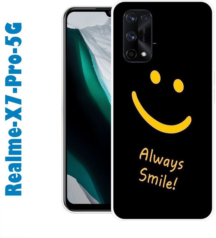CellWorld Back Cover for Realme X7 Pro 5G  (Black, Yellow, Silicon)