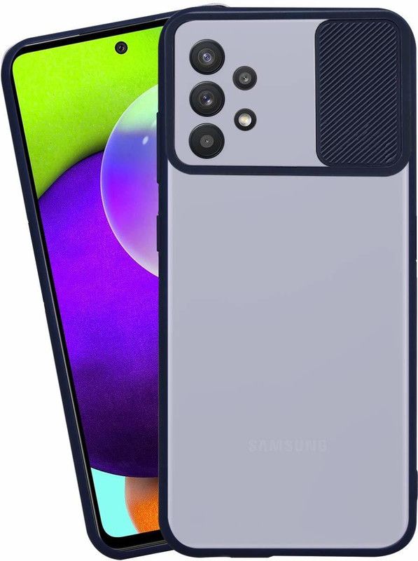 ankSONline Back Cover for Samsung Galaxy M32 5G, Camera Protection Slider Back Case  (Blue, Camera Bump Protector, Pack of: 1)