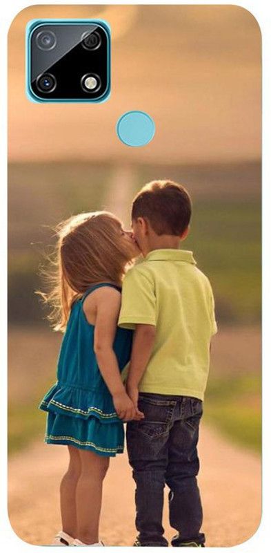 Golden Mask Back Cover for Realme Narzo 30A Boy And Girl Kiss  (Multicolor, Waterproof, Silicon)