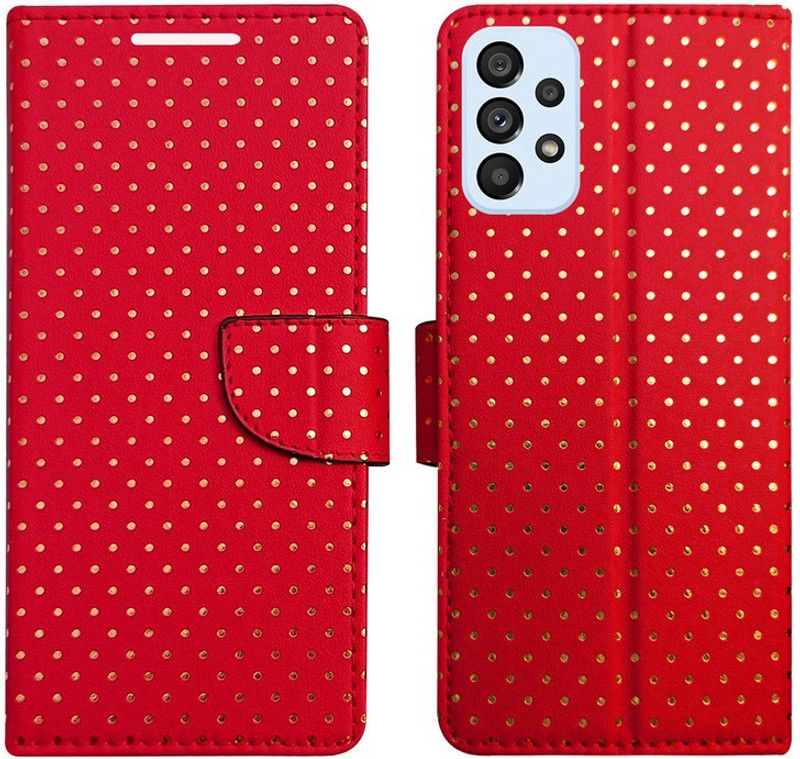 MyFlips Flip Cover for SAMSUNG A73 5G  (Red, Magnetic Case, Pack of: 1)
