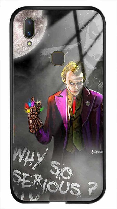 NDCOM Back Cover for Vivo V9 Why So Serious Printed Glass Case  (Multicolor, Grip Case, Pack of: 1)